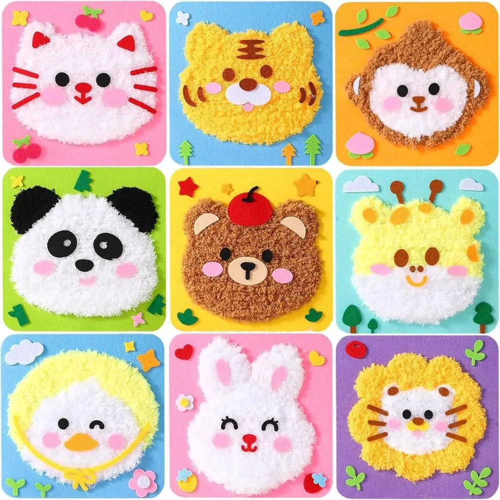 Sewing Needle and Thread Painting DIY Embroidery Doll Set Educational Crafts Stuffed Animal Cartoon Animal Felt Sewing Kit