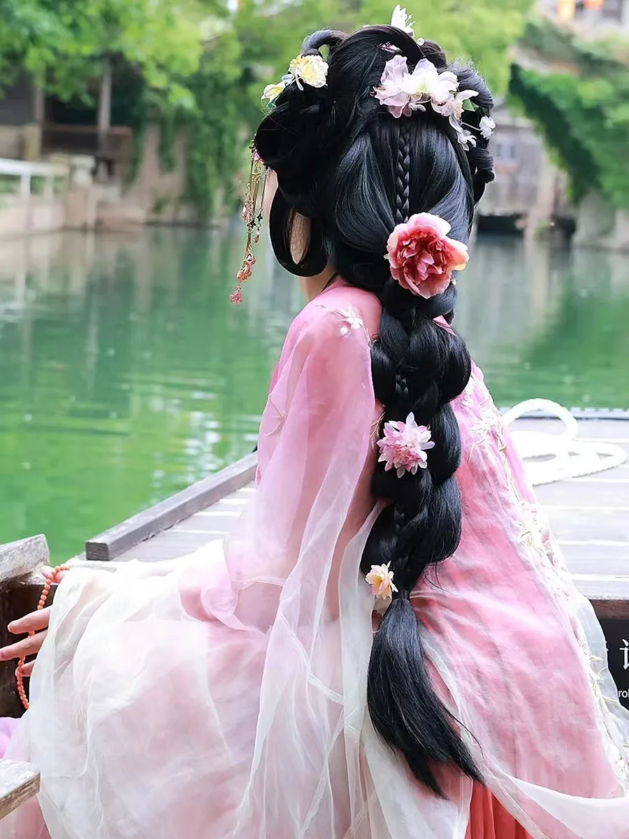 Accessoire de cheveux Hanfu noir pour femme, coiffure de princesse chinoise ancienne, couvre-chef de Cosplay Antique, photographie synthétique Vintage