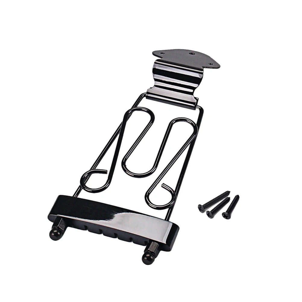 

Jazz Tailpiece Bridge for 6 String Bass Archtop Guitar Black Finish Steel Zinc Alloy Easy Install Replacement Part