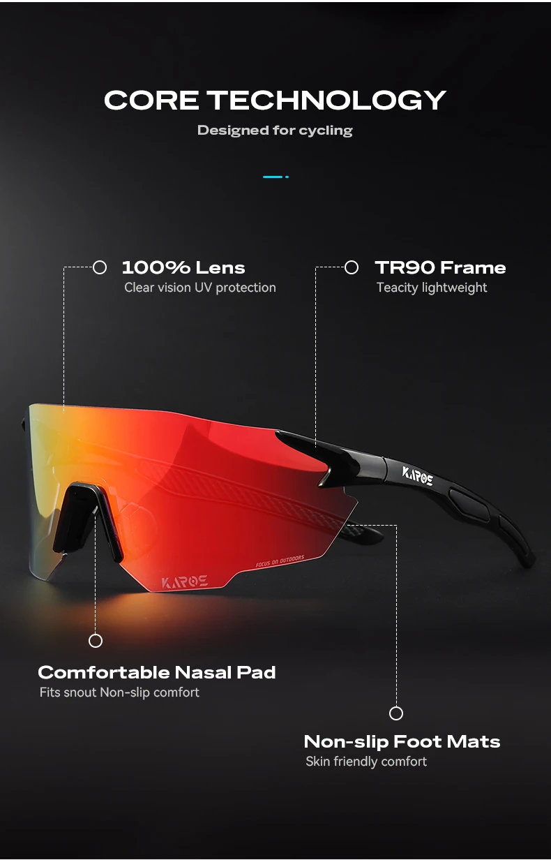 KAROS Photochrome Fahrradbrille MTB Rennrad Brillen Männer Frauen Outdoor-Sport Sonnenbrille Verstellbare Linse für Fahrrad K01 – Detail 3
