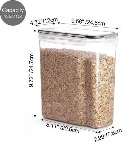 4x Containers Airtight Food Storage Kitchen Accessories Cereal Tub Lid Boxes Set - Picture 4 of 24