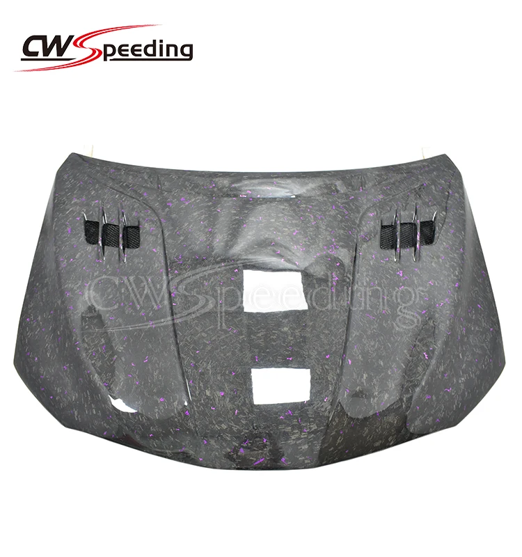 

CWS-C STYLE FORGED CARBON FIBER WITH PURPLE ENGINE HOOD BONNET for 2018 TOYOTA CAMRY BODY KIT