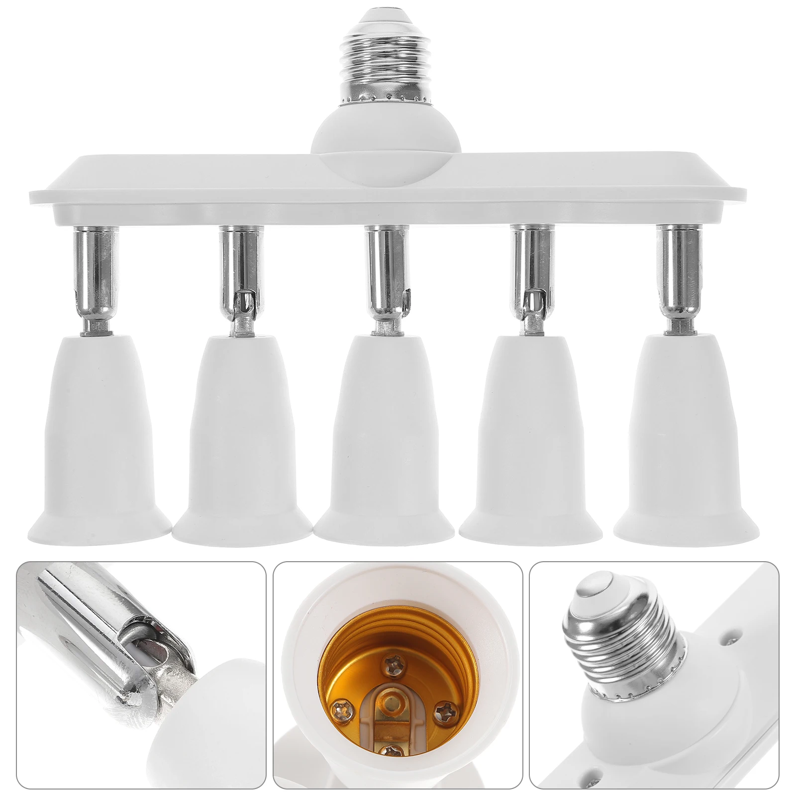 

E27 Light Socket Splitter Flameproof Housing Copper Contact LED Bulbs Living Room Bedroom Kitchen Office Garage Workshop