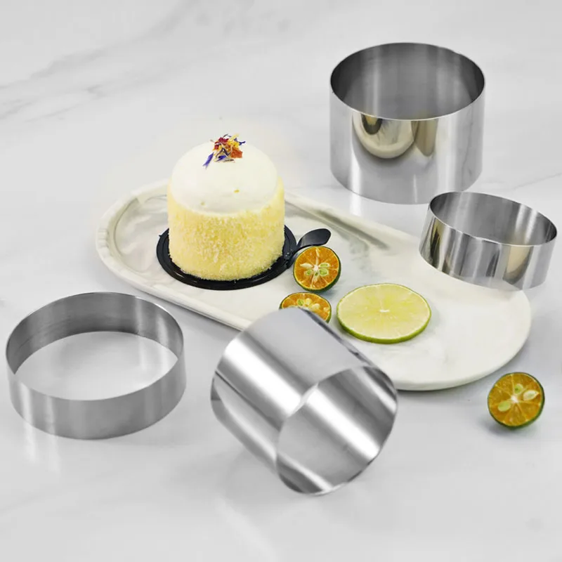جولة الفولاذ المقاوم للصدأ موس قالب الكعكة أدوات الخبز-صنع كعكة أداة زخرفة المعجنات كعكة موس قالب الكرة السوشي أداة المطبخ #2