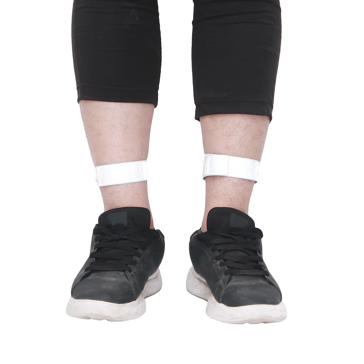 2개 반사 발목 밴드 내구성 있는 안전 테이프 야간 달리기 자전거 타기 경고 벨트 고가시성 반사 스트립