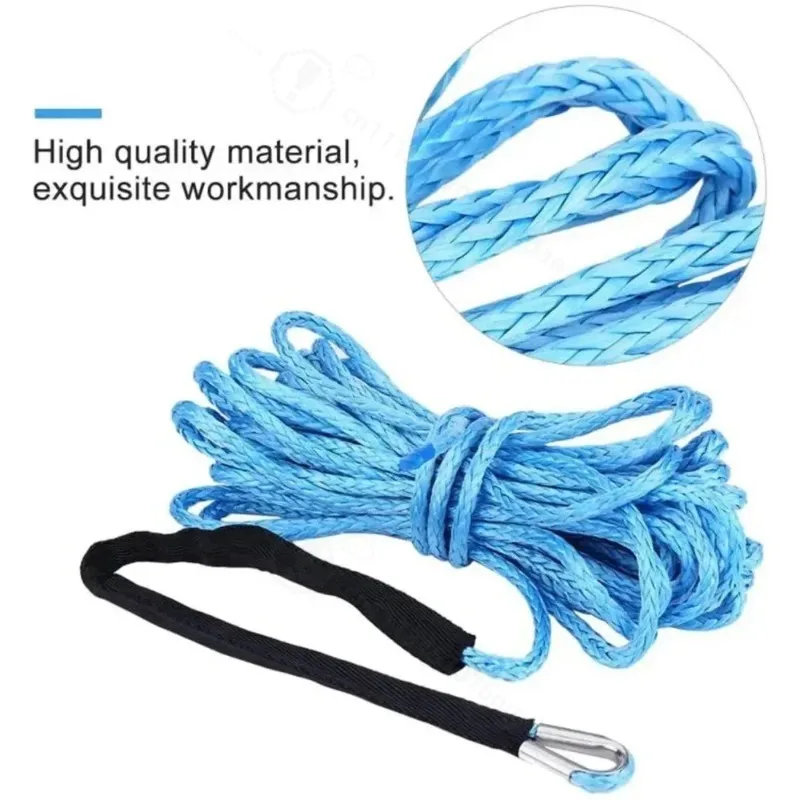 6mm 15m 4T Synthetic Winch Rope Tow Car Accessories Off Road Trailer Strap Breaking Strength 4500LBS-5500LBS For ATV UTV Vehicle