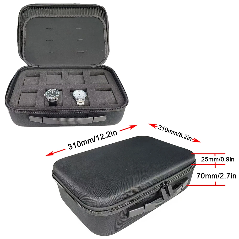 Tragbare EVA-Uhrenbox, Farbenfrohe Uhrenaufbewahrung, Organizer, Schützende Sicherheits-Aufbewahrungstasche aus Canvas und Schaumstoff, Stoßfeste EVA-Werkzeugtasche – Detail 6