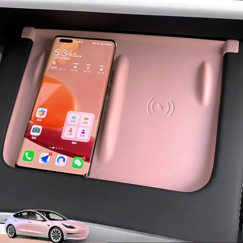 For Tesla Model 3/Y Central Control Wireless Charging Phone Silicone Pad Modified Must-Have Anti-Slip Mat Accessory Eco-Friendly