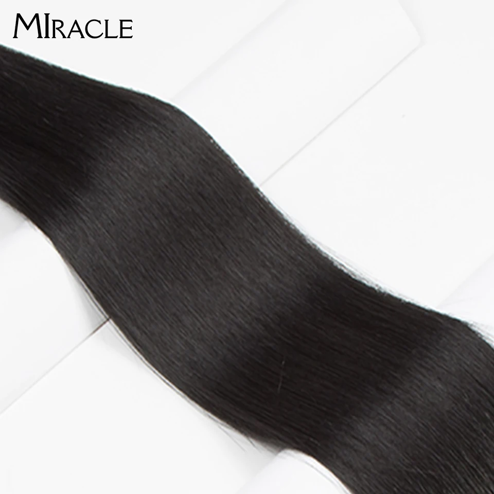 MIRACLE Synthetic Clips In Hair Extensions Long Straight Hairpiece Blonde 4 Set/pack 60CM Synthetic Hair 8 Clips Hair For Women