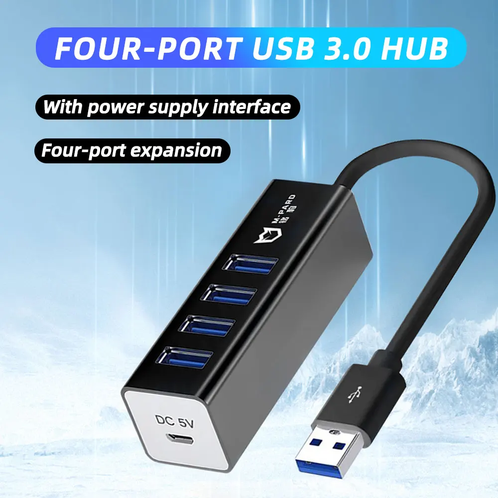 

Премиум-концентратор USB 3.0 на 4 порта со скоростью 5 Гбит/с, с блоком питания 5 В постоянного тока, алюминиевый металлический разветвитель для ПК, ноутбуков, Mac, Windows, Linux
