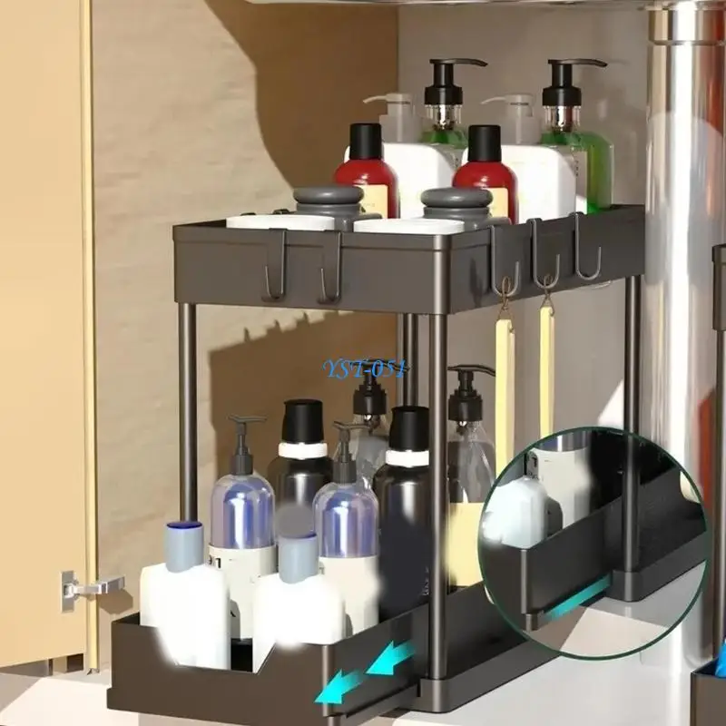 E15A Versatile Kitchen Storage Solution 10 Hook Rack For Sink Area Organization