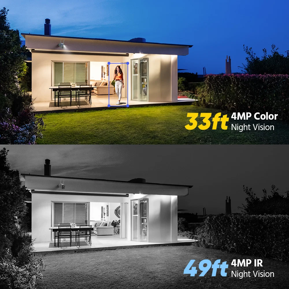 ANNKE 4MP Wireless Solar Camera 16CH NVR 4/6/8/12 PCS WiFi Camera Wireless PIR Night Vision 4MM WiFi Camera Solar Outdoor