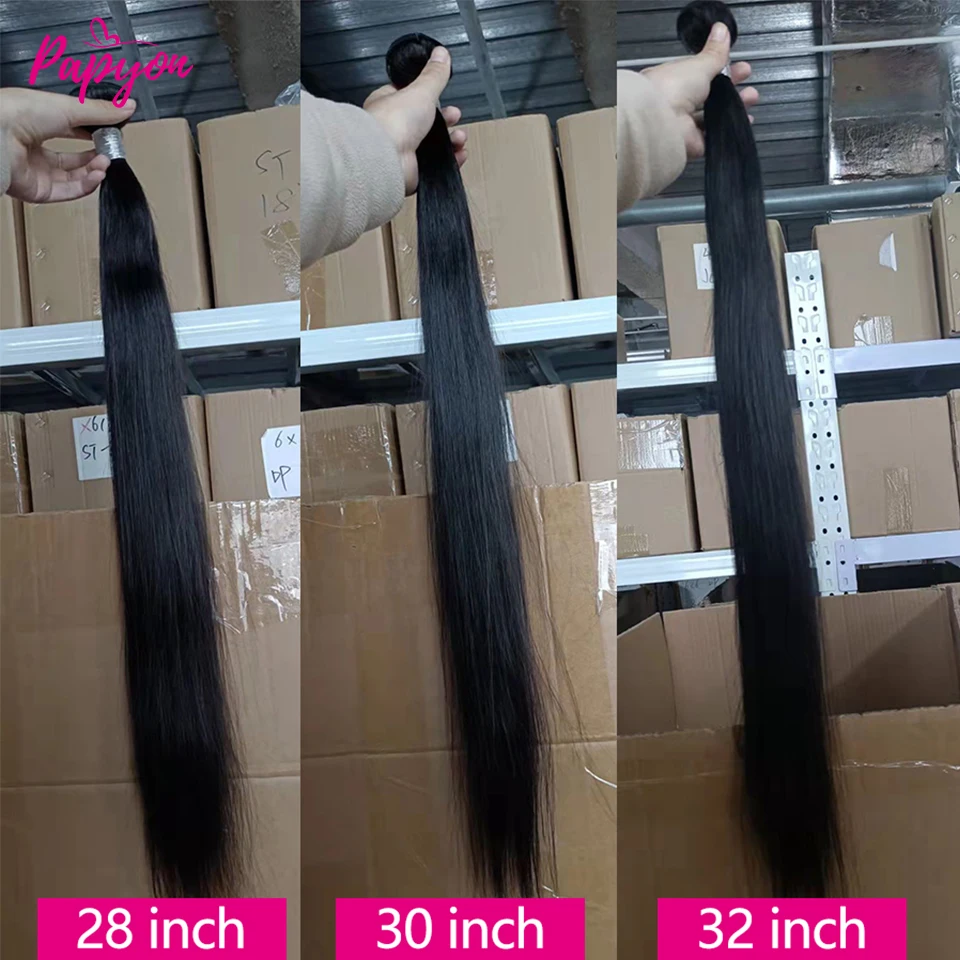 12A 28 30 32 Inch Human Hair Bundles Peruvian Hair Weave Bundles Straight Human Hair Bundles Raw Hair Extensions Bundles