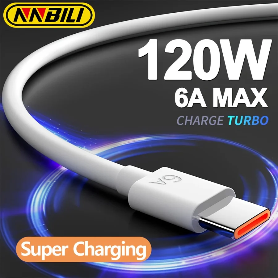 120W USB to Type-C Turbo Charging Cable for 15/14/13/12/11/10 Ultra, for Redmi K80/K70/K60 Note14/13