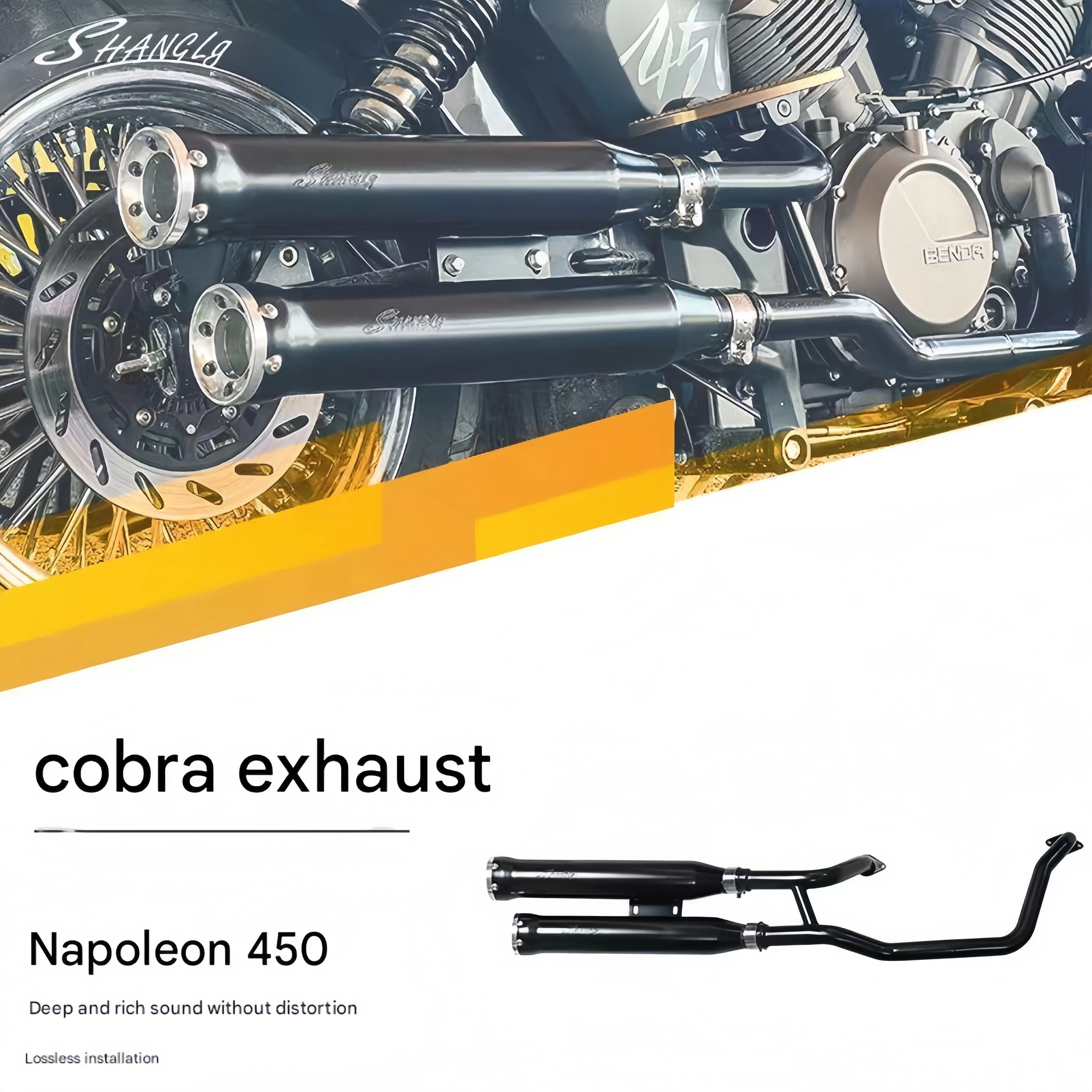For Benda BD Napoleon 450 Cobra shape exhaust pipe modification with strong sound and silencer BD Napoleon 450 - Detail 1