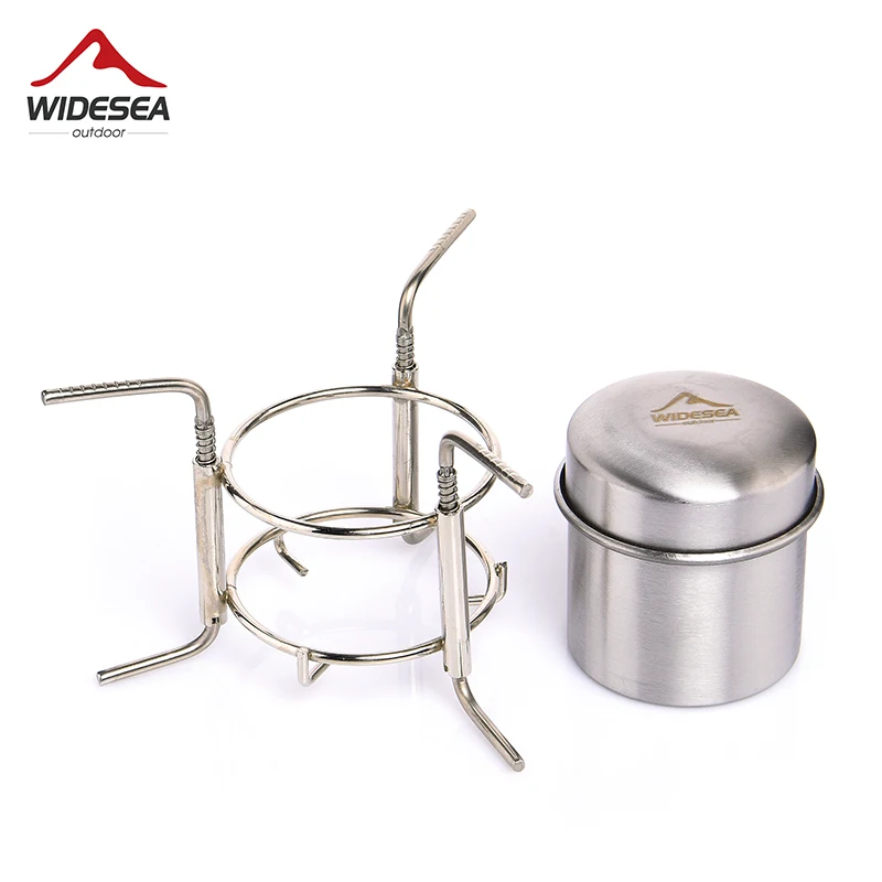 Widesea Outdoor Alcohol Stove Camping Picnic Mini Burner Stand Tourism Heater Supplies Kitchenware Furnace Portable Cookware