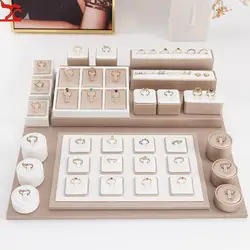 Vitrina de anillo para mostrador de ventana, estante de exhibición de placa de anillo, bandeja de joyería de champán, accesorios de exhibición comercial