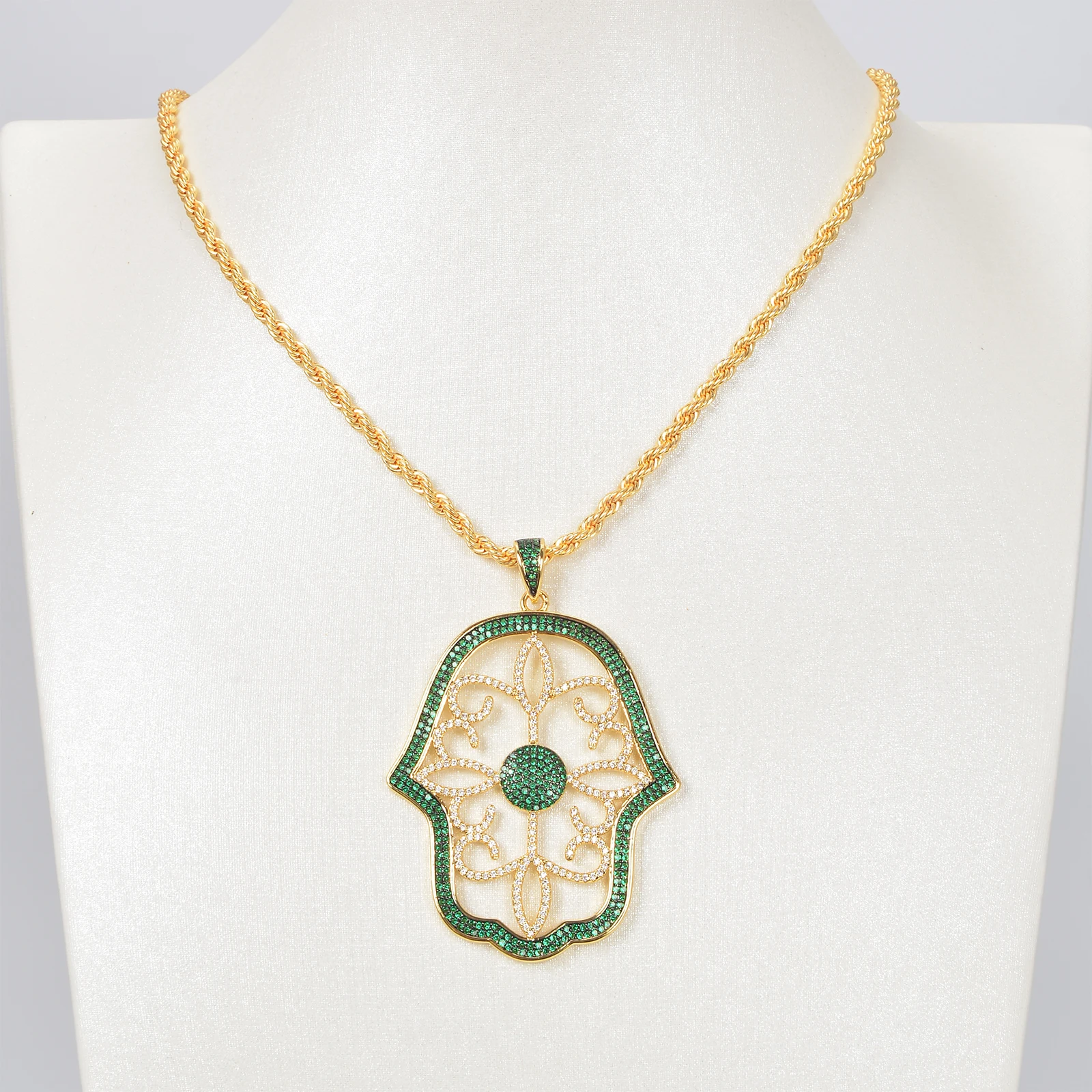 Necklaces Making Supplies Paved Zircon Synthetic Gems Pendant Clasp Diy Chains Banquet Wedding Luxury Jewelry Accessories 2 Pcs