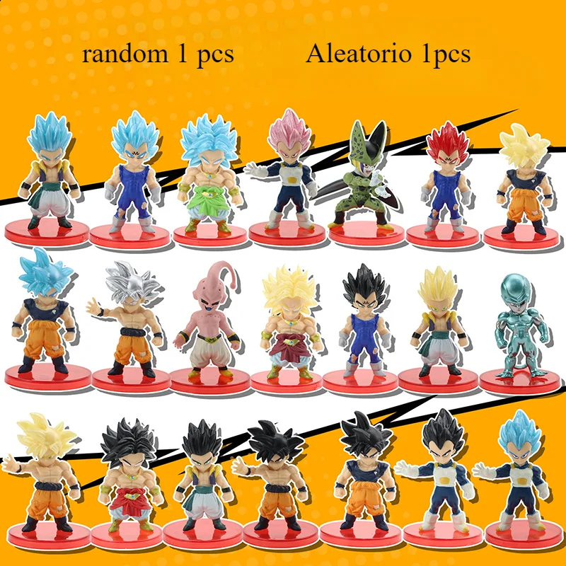 21 Dragon Ball Handmade Items Combat Super Blue Sun Wukong Beijita Gold Frisha Seven Dragon Model Doll Ornament Goku Random