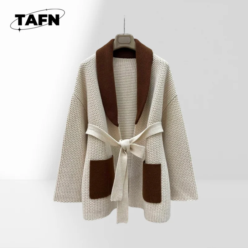 Cárdigan de cachemira retro 2025 para mujer: diseño elegante para comodidad informal Estilo vintage y calidez acogedora para uso diario AG3101