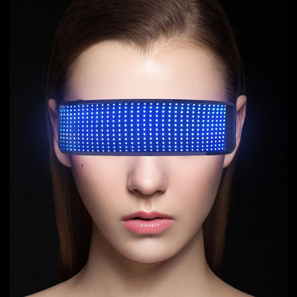 Electronic Futuristic Eyewear LED Luminous Glasses Prop For Party Bar Festival Performance Light Up Visor Bluetooth