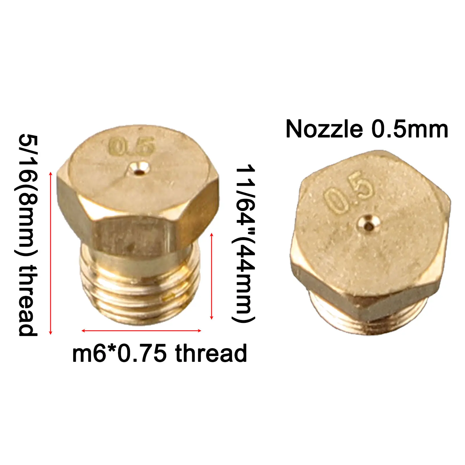 5 Piece For LPG Jet Burner Nozzle Set in Sturdy Metal Material Designed Specifically for SABAF Burners Compatibility