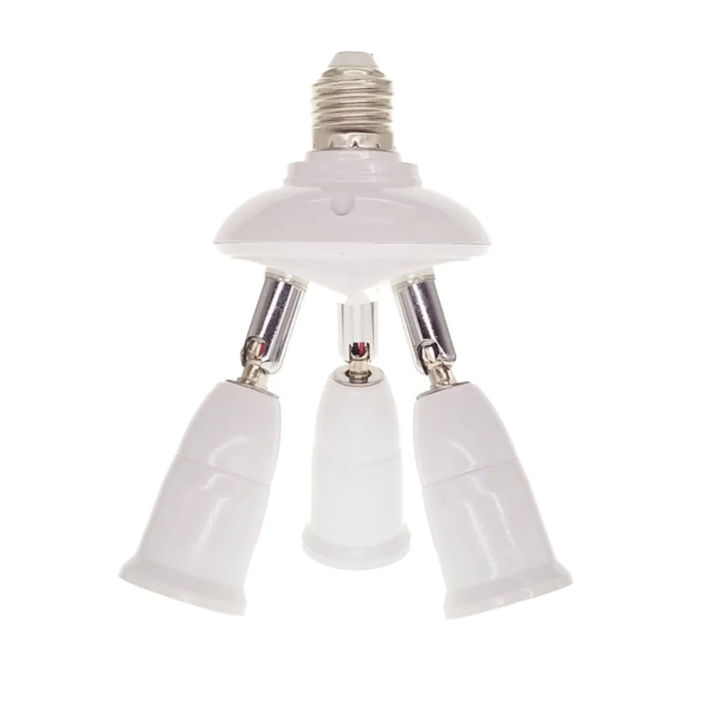 360 Degree Rotation E27 Light Bulb Socket Adapter 85-265V 3 in 1 E27 Lamp Socket Adapter E27 Splitter Socket Adapter Outdoor Use