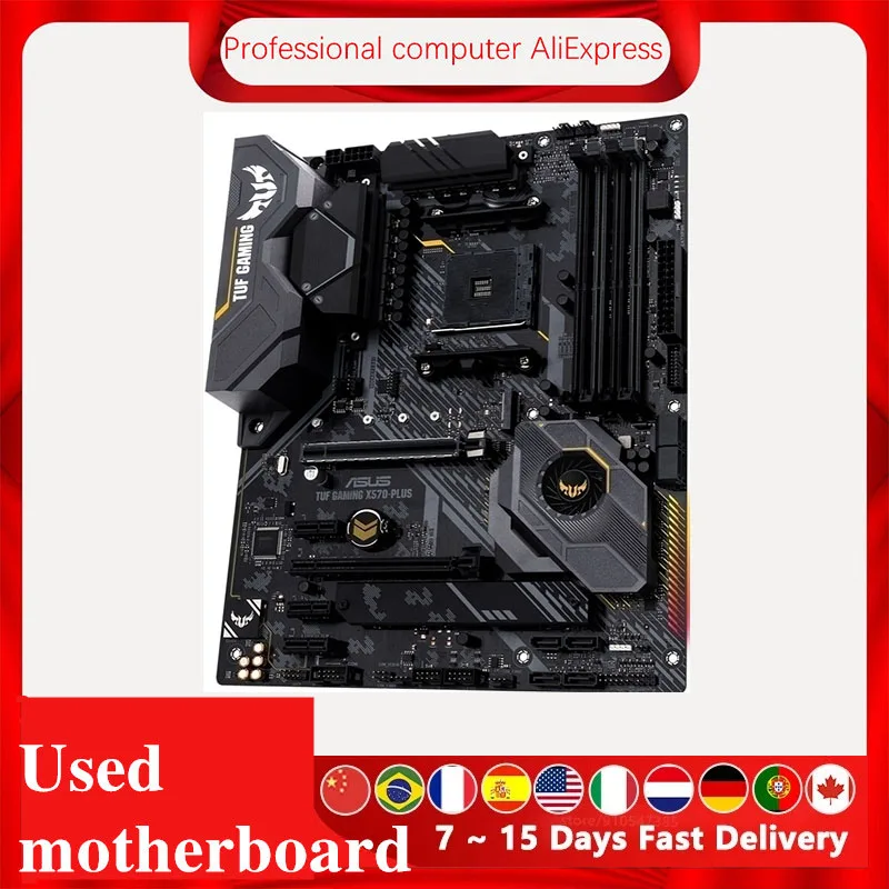 Imagem -04 - Asus Tuf Gaming Motherboard Desktop Mainboard Original Usado para X570-plus Soquete Am4 X570m X570 Pci-e 4.0 m. Sata 3