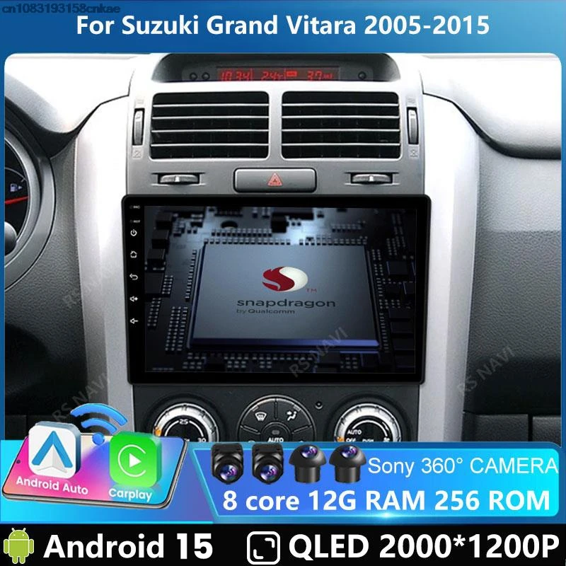 

2 Din Android 15 Автомобильный радиоприемник для Suzuki Grand Vitara 3 2005-2015 Мультимедийный видеоплеер GPS 4G Carplay Авто Стерео RDS Головное устройство