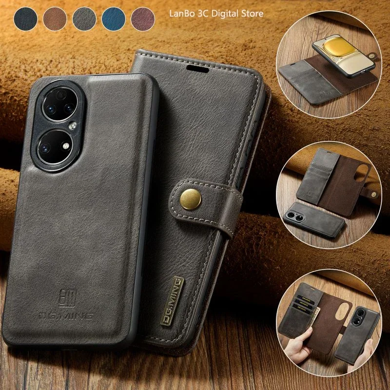 360 ° protective cowhide leather holder phone case for Huawei P20 P30 P40 P50 Lite Pro Mate 20 30 40 Nova 3e 4e 5 7i