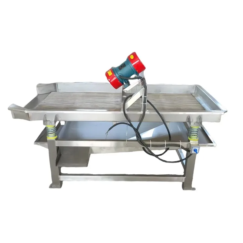 Industrial Vibrating Drain Automatic Stainless Steel Vegetable Vibrating Drain Vegetable Food Machinery
