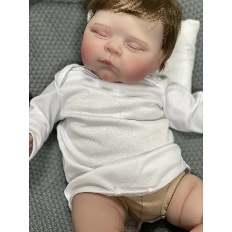 48cm realistico Siliocne Reborn Dolls pesche con piantare i capelli in cotone per dormire i capelli per i bambini