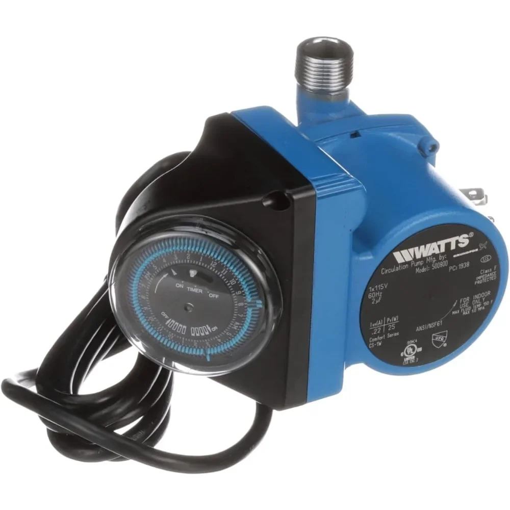 Extremely Quiet Instant Hot Water Recirculating Pump System with Built-In Timer for Tank Water Heaters