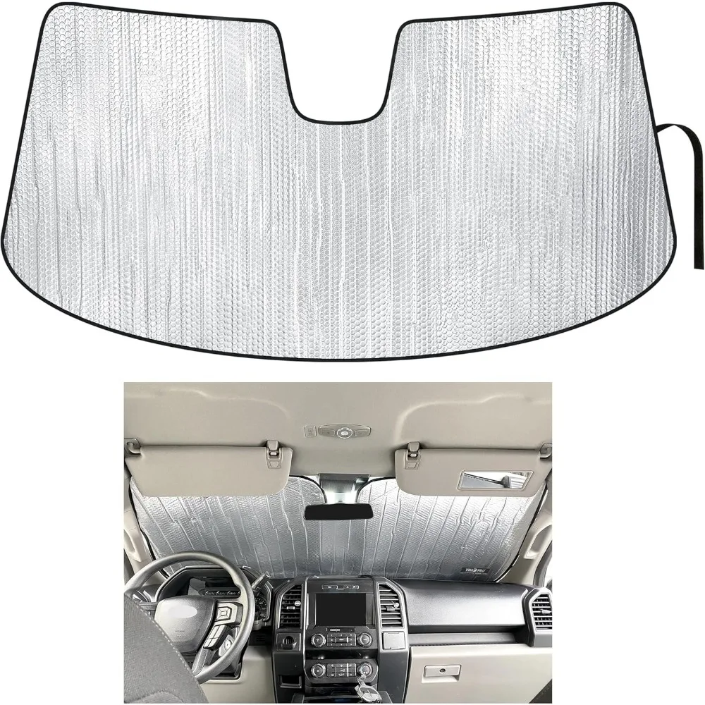 

YelloPro Custom Fit Reflective Front Windshield Sunshade for 2017 2018 2019 2020 2021 2022 Ford Super Duty F-250 F250 F-350 F350