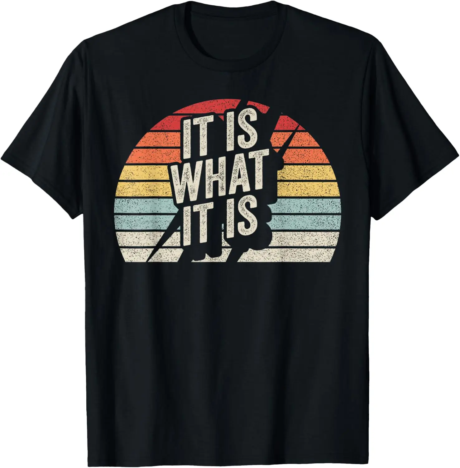 Vintage Retro What It Is Funny T-Shirt Small Men Retro Vintage Slogan Printed T‑Shirt, Crew Neck Short Sleeve Distressed Graphic Tee Casual Daily Top for Men Holiday Gift