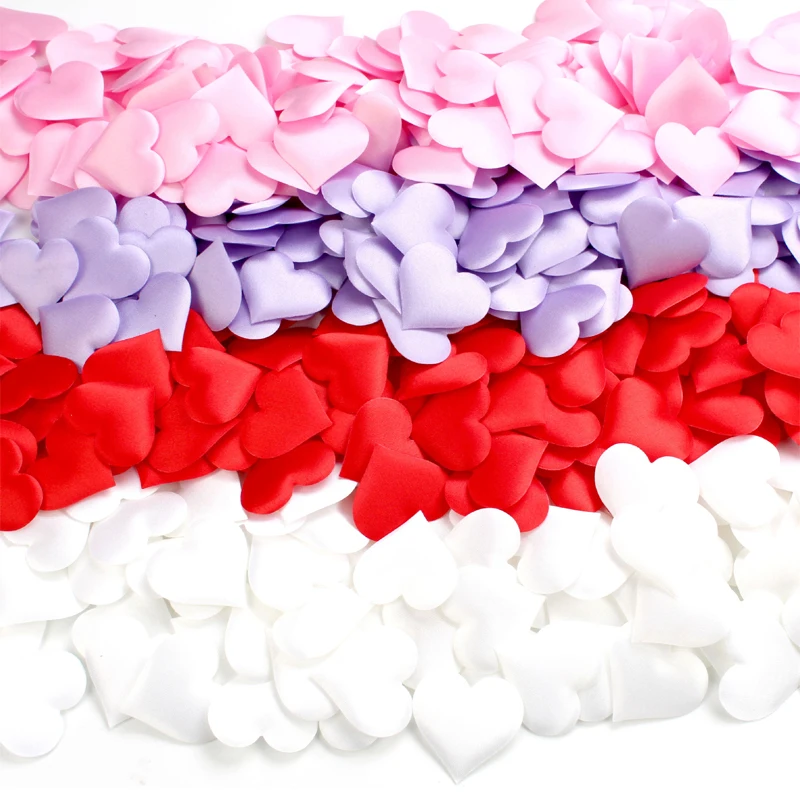 100Pcs Romantic Sponge Satin Heart Wedding Confetti Table Bed Petals Valentine Decoration Love Heart Wedding Party Decoration