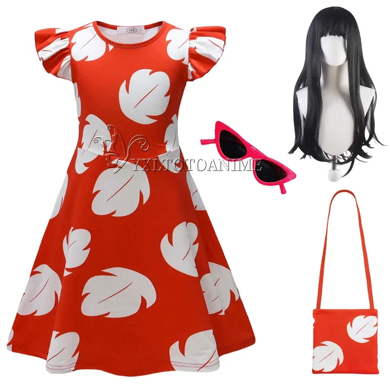 Kostum Cosplay Interstellar Baby Lilo Wig Stitch Kostum Halloween Cosplay Gaun Pertunjukan Panggung Aksesori Halloween