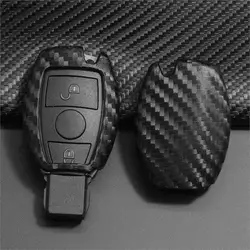 jingyuqin Carbon Men Car Key Bag Case For Mercedes Benz BGA AMG W203 W210 W211 W124 W202 W204 W205 W212 W176 Silicone Cover