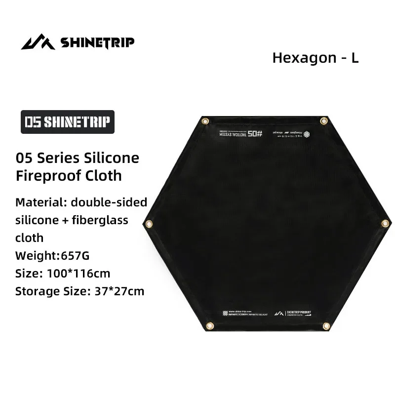

ShineTrip Tactical Wind Blackened Outdoor BBQ Camping Insulation Fire Resistant Mat Flame Retardant Silicone Fire Sheet2026