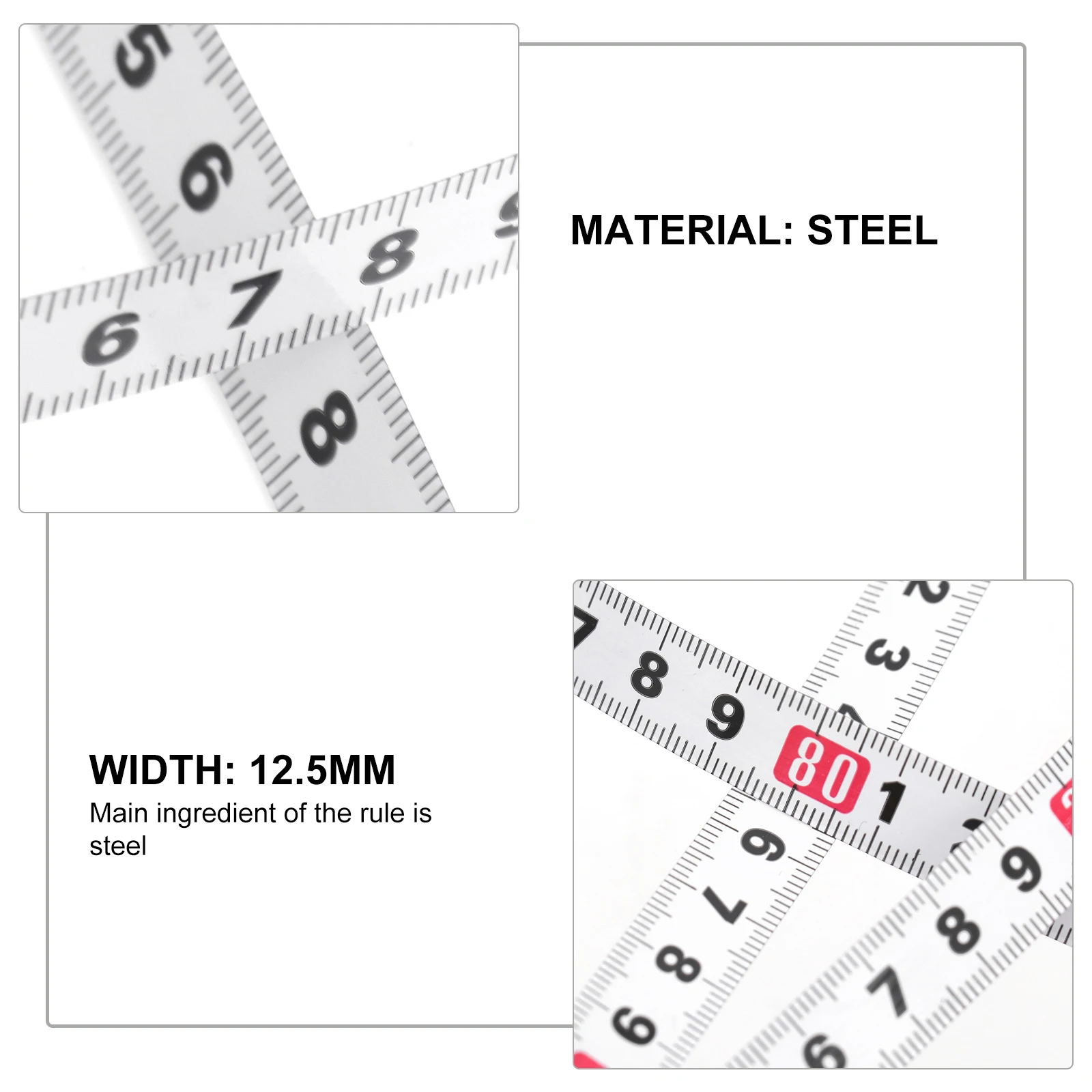 

2M Self Tape Measure Metric Steel Ruler Scale Ruler Miter Scale Woodworking Tools Miter Track Tape Sturdy