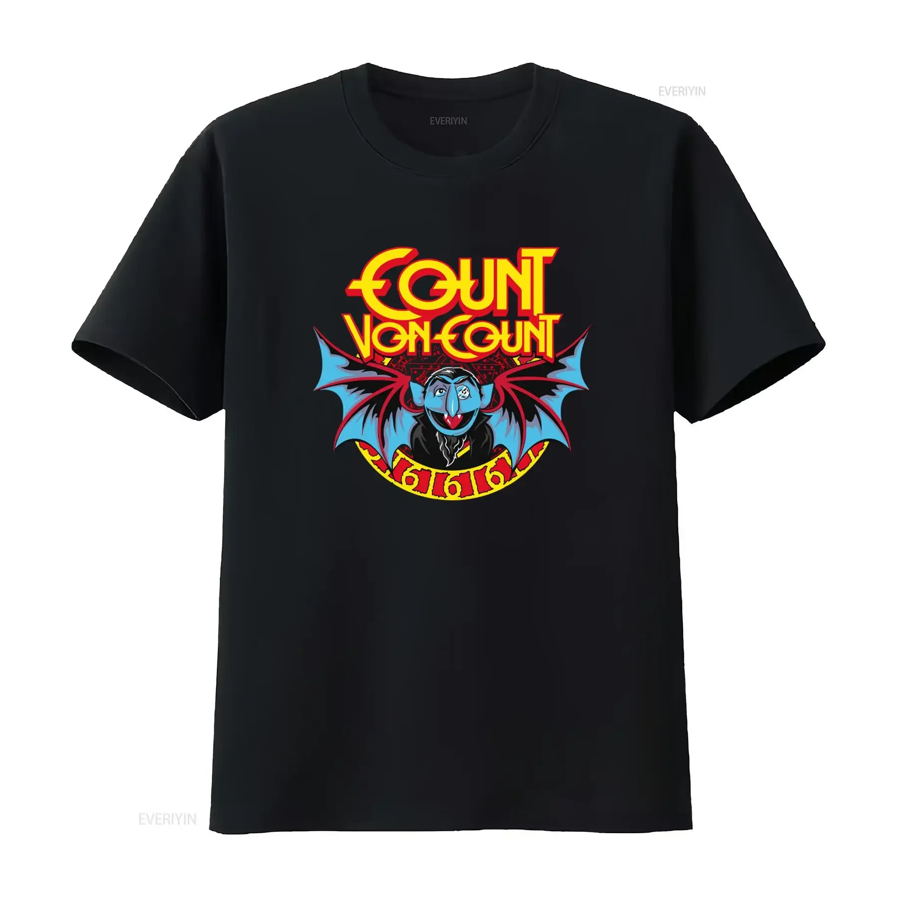 The Count Von Comics T Shirt E1057 Gothic Vampire Design for Retro Horror Fans vintage Washed Top For Everyday Wear Stylish