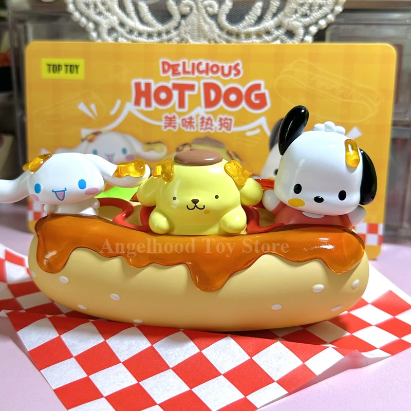 

Sanrio Kawaii Cinnamoroll Pompom Purin Pochacco Hot Dog Figure Anime Cartoon Action Figurines Pvc Model Statue Doll Toy Kid Gift