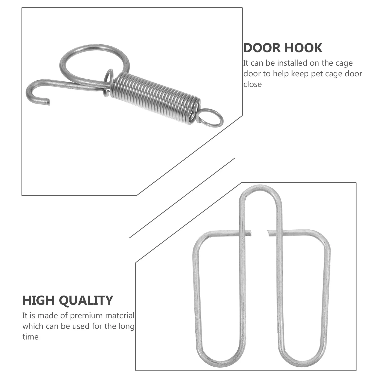 

6Sets Pet Cage Door Hook Latch for Rabbit Chicken Pigeon Cage Secure Locking Fastener Stainless Steel Hooks