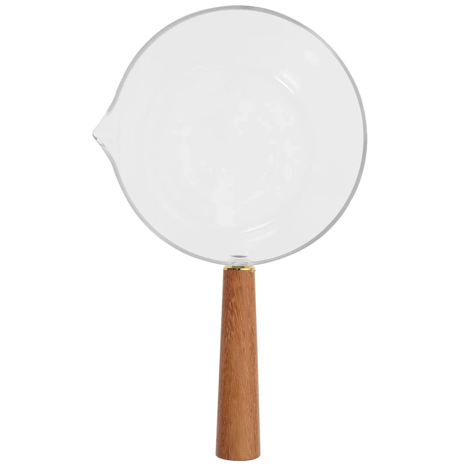 

1Pcs Small Milk Pot Glass Breakfast Pot Wooden Handle Household Cooking Instant Noodle Soup Food Multi Functional Kitchen