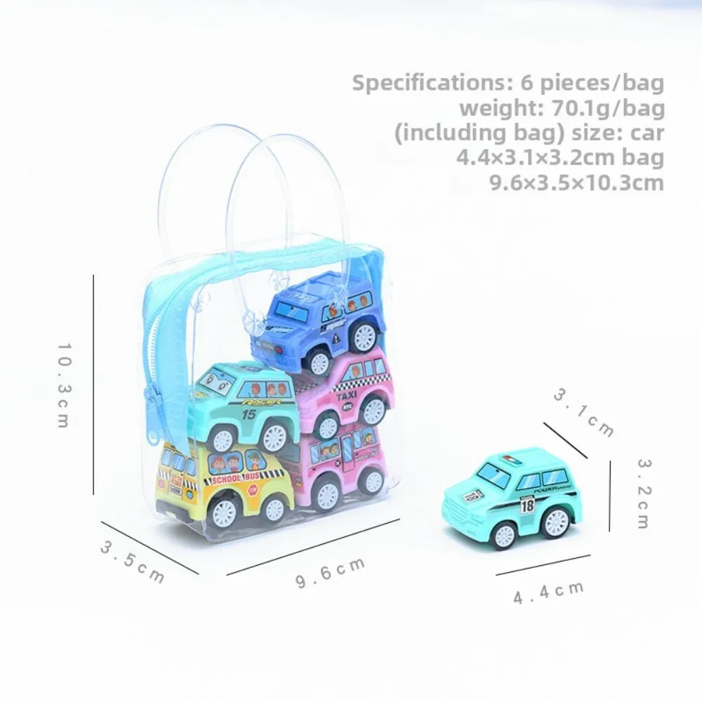 6 Pack Pull Back Cars for Kids Mini Construction Vehicle Set Fire Truck Models Inertia Powered Toy Cars for Boys and Girls