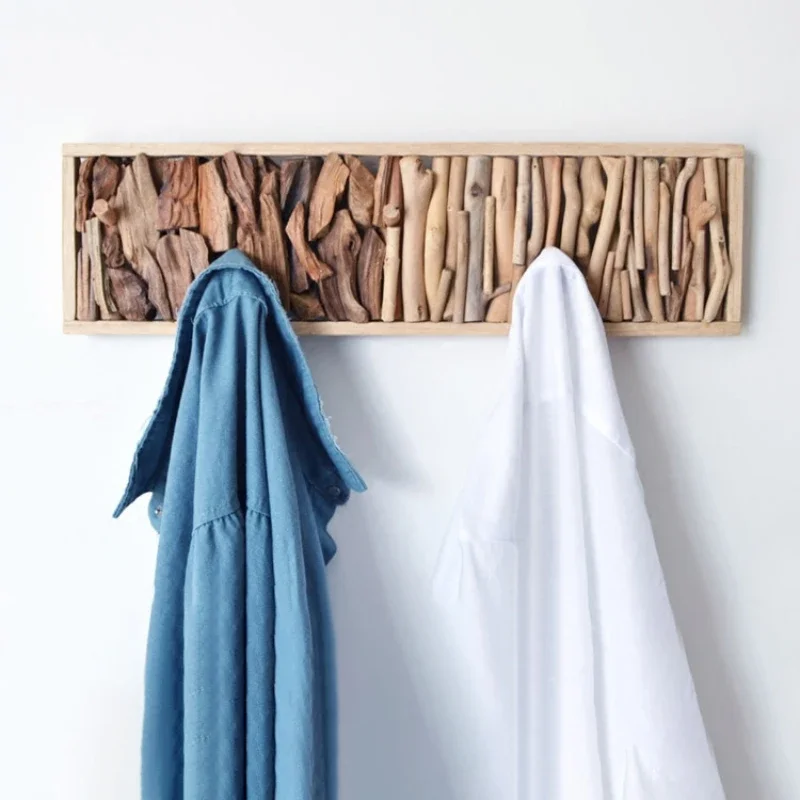 Wall Wooden Coat Handmade Wall Coat Rack Nordic Porch Furniture 10 Hooks Coat Clothes Holder for Bathroom Accessories