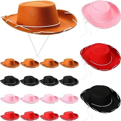 1 Pc Brown Felt Cowboy Hats for Kids Western Themed Childrens Cosplay Costume Accessory Prop for Party Favor Supplies