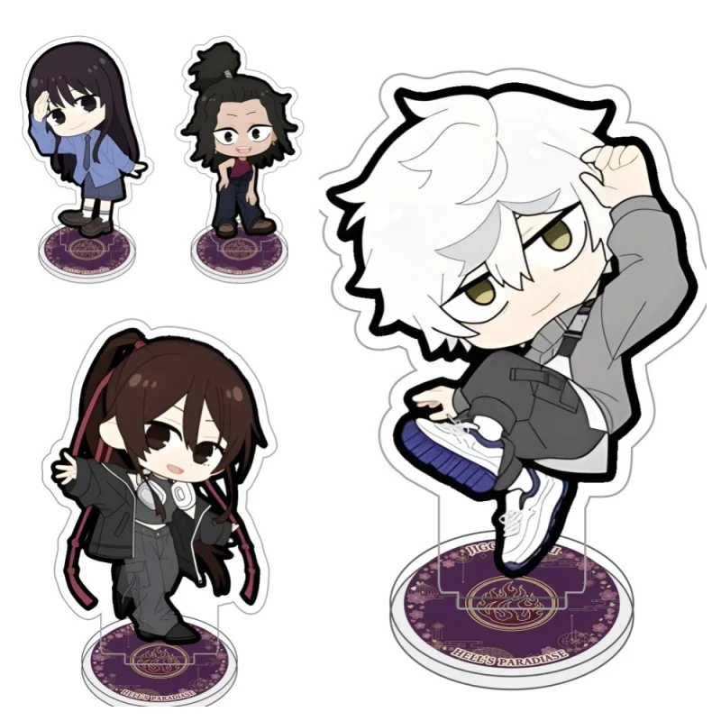 Anime Hell’s Paradise Jigokuraku 10cm Double-Sided Printed Acrylic Stand Figure, Gabimaru Sagiri Yuzuriha key chains