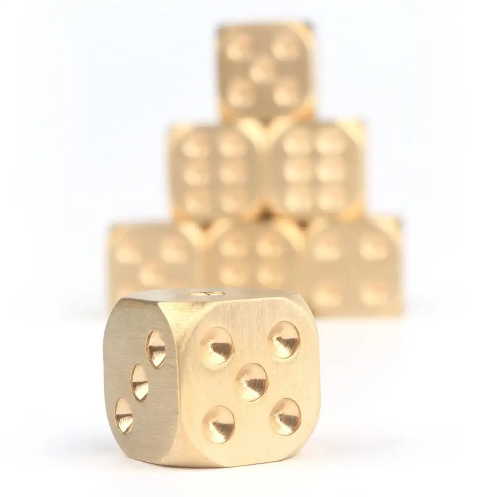 1.3cm Metal Solid Brass Dice Toy Club Bar Holiday Party Entertainment Interactive Game Accessories Home Decoration