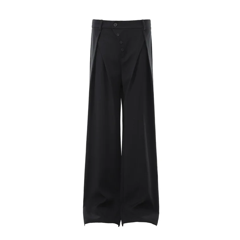 Old Money Aesthetic Herrenhose mit Gabelfalten, unregelmäßiger Schnalle, Retro-Klassik-Passform, Stretch, gerade geschnittene Freizeithose für Herren – Detail 16